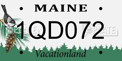 1QD072 Maine License Plate