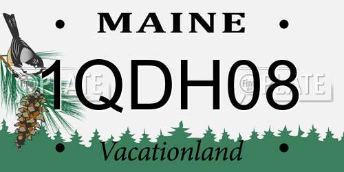 1QDH08 Maine License Plate