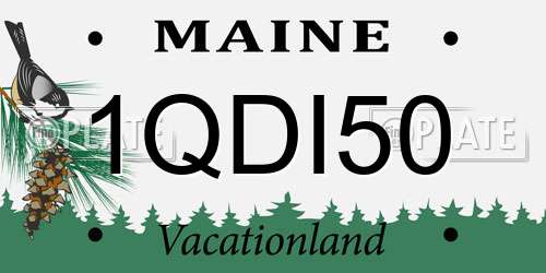 1QDI50 Maine License Plate