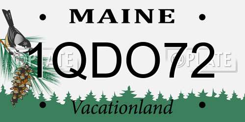 1QDO72 Maine License Plate