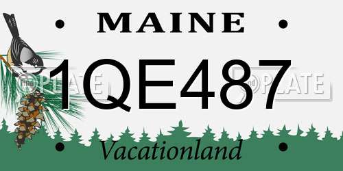 1QE487 Maine License Plate