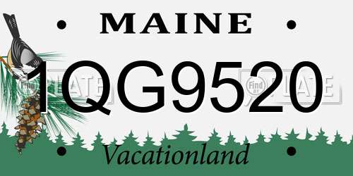 1QG9520 Maine License Plate