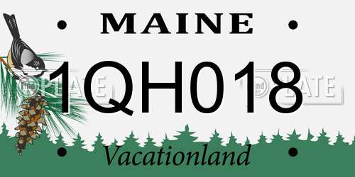 1QH018 Maine License Plate