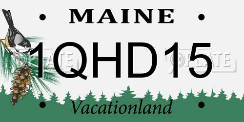 1QHD15 Maine License Plate
