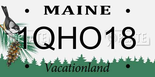 1QHO18 Maine License Plate