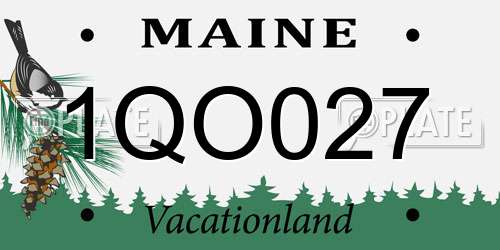 1QO027 Maine License Plate