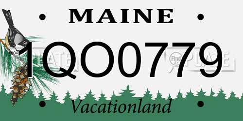 1QO0779 Maine License Plate