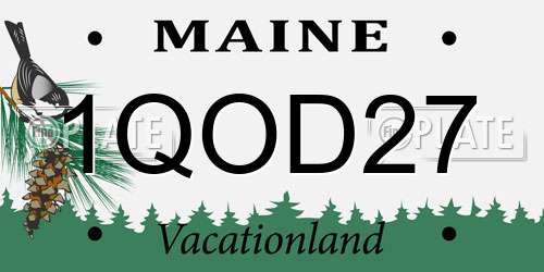 1QOD27 Maine License Plate