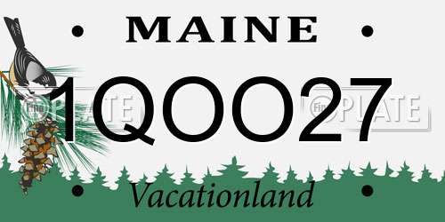 1QOO27 Maine License Plate