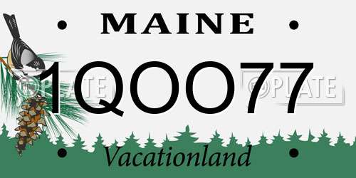 1QOO77 Maine License Plate