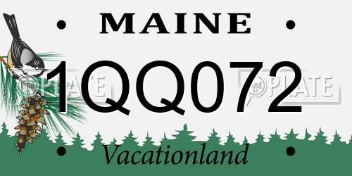 1QQ072 Maine License Plate