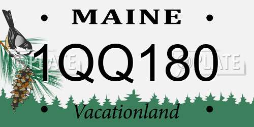 1QQ180 Maine License Plate