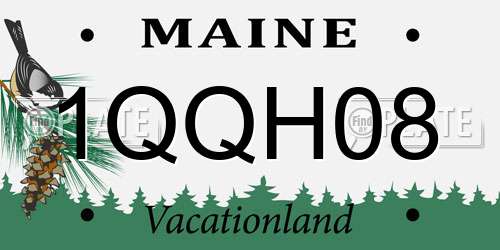 1QQH08 Maine License Plate