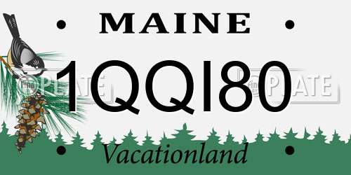 1QQI80 Maine License Plate