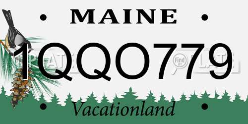 1QQO779 Maine License Plate