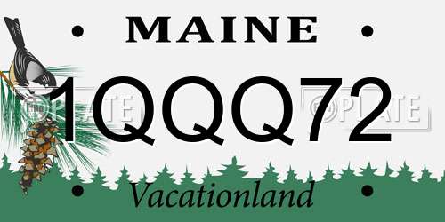 1QQQ72 Maine License Plate