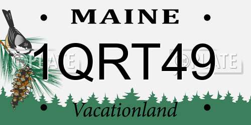 1QRT49 Maine License Plate