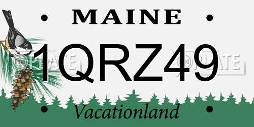 1QRZ49 Maine License Plate