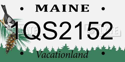 1QS2152 Maine License Plate