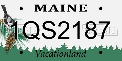 1QS2187 Maine License Plate