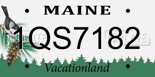 1QS7182 Maine License Plate