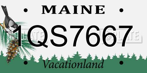 1QS7667 Maine License Plate