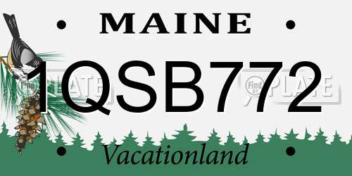 1QSB772 Maine License Plate
