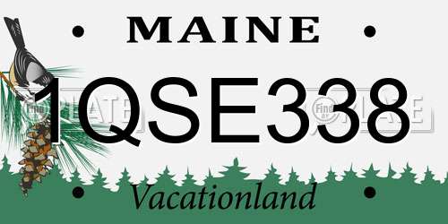 1QSE338 Maine License Plate