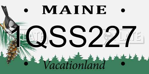 1QSS227 Maine License Plate