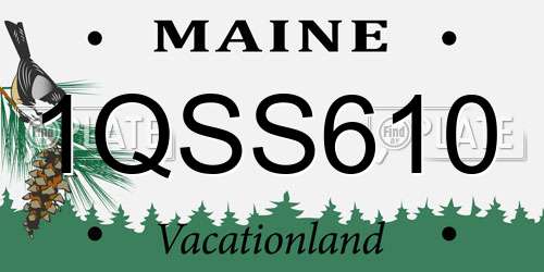 1QSS610 Maine License Plate