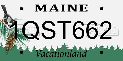 1QST662 Maine License Plate