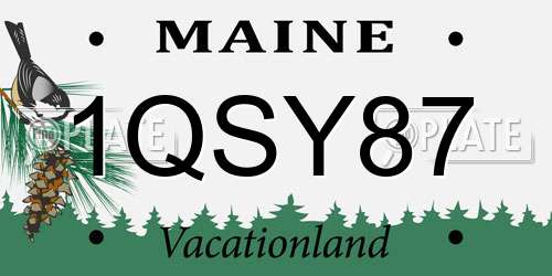 1QSY87 Maine License Plate