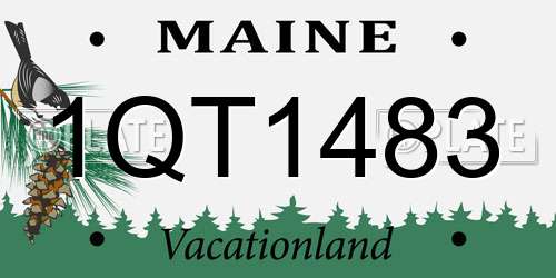 1QT1483 Maine License Plate