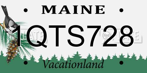 1QTS728 Maine License Plate