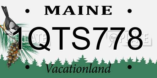 1QTS778 Maine License Plate
