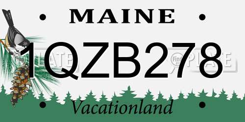 1QZB278 Maine License Plate