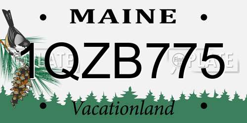 1QZB775 Maine License Plate