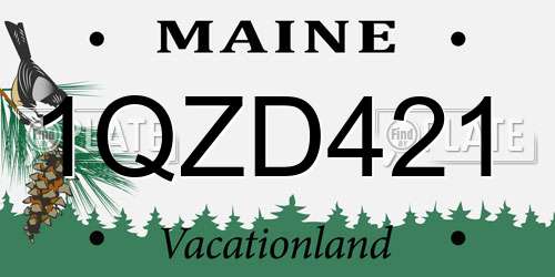 1QZD421 Maine License Plate