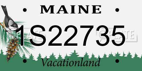1S22735 Maine License Plate