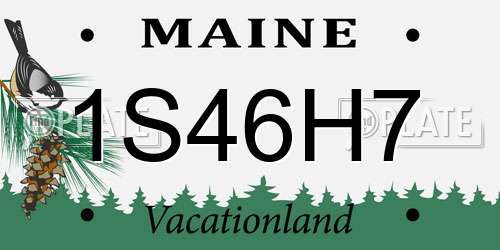 1S46H7 Maine License Plate