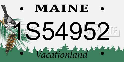 1S54952 Maine License Plate