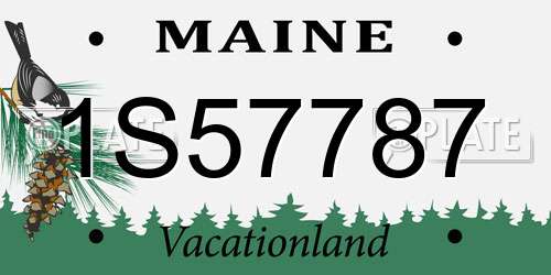 1S57787 Maine License Plate