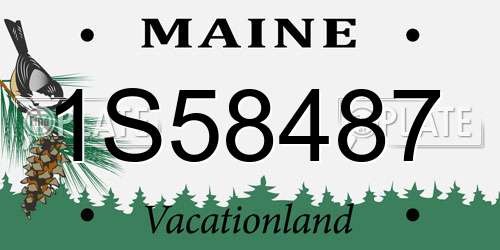 1S58487 Maine License Plate
