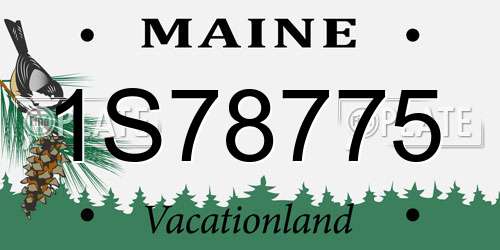 1S78775 Maine License Plate