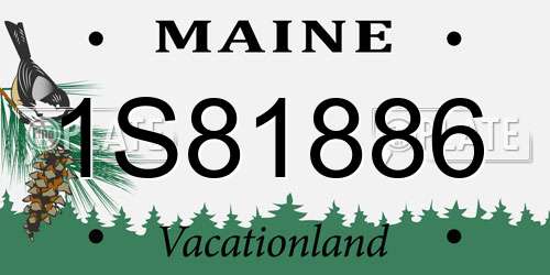 1S81886 Maine License Plate
