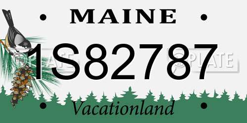 1S82787 Maine License Plate