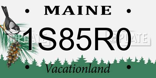 1S85R0 Maine License Plate