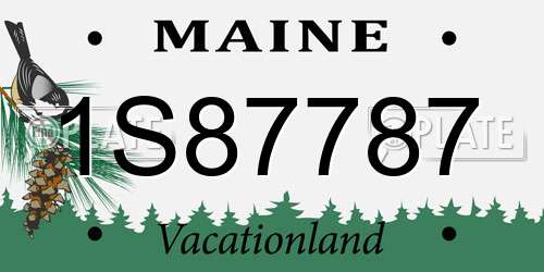 1S87787 Maine License Plate