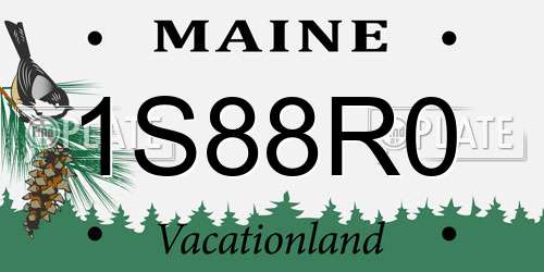 1S88R0 Maine License Plate