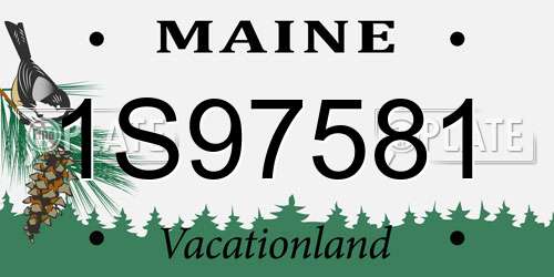 1S97581 Maine License Plate